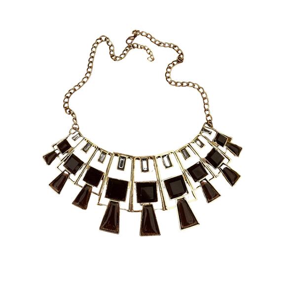 Smokey Quartz Rhinestone Collar Necklace - Picture 1 of 8